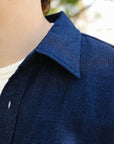 5oz Double Gauze Short Sleeved Work Shirt - Indigo IHSH-417-IND
