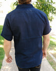 5oz Double Gauze Short Sleeved Work Shirt - Indigo IHSH-417-IND