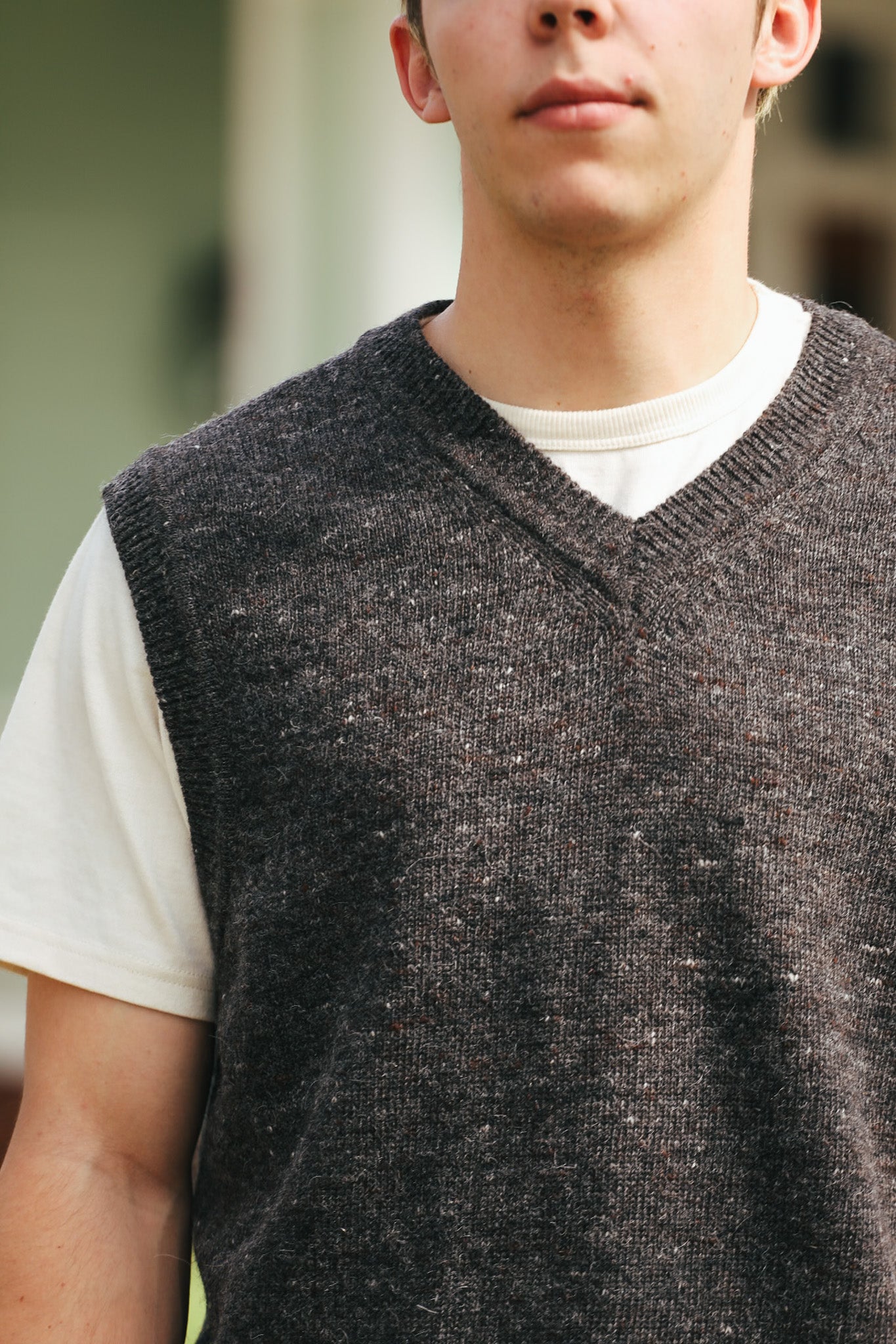 Sweater Vest- Pewter Tweed