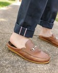 9oz Mercerized Selvedge Cotton Relaxed Tapered Cut Chinos - Navy IH-727-NAV