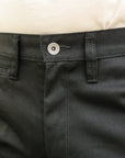 9oz Mercerized Selvedge Cotton Relaxed Tapered Cut Chinos - Black IH-727-BLK