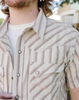 Calico Short Sleeve- Brown Stripe