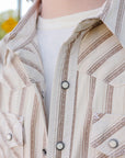 Calico Short Sleeve- Brown Stripe