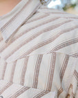 Calico Short Sleeve- Brown Stripe