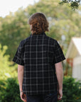 5oz Selvedge Short Sleeved Madras Check Work Shirt - Black IHSH-419-BLK