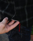 5oz Selvedge Short Sleeved Madras Check Work Shirt - Black IHSH-419-BLK