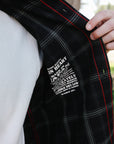 5oz Selvedge Short Sleeved Madras Check Work Shirt - Black IHSH-419-BLK