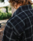 5oz Selvedge Short Sleeved Madras Check Work Shirt - Black IHSH-419-BLK