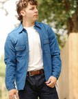"ASAGI HBT" Natural Indigo Shirt (SSS25-AHB)