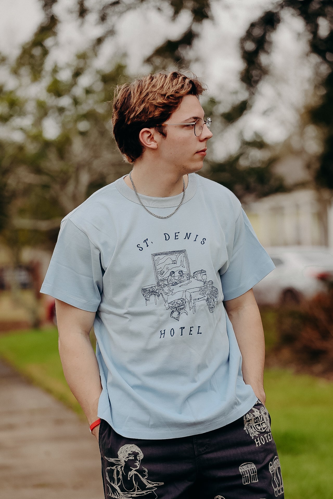 Hotel Tee- Light Blue