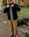 14oz Broken Twill Selvedge Denim Work Jacket - Indigo Overdyed Black