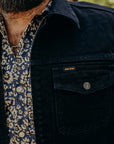 14oz Broken Twill Selvedge Denim Work Jacket - Indigo Overdyed Black