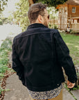 14oz Broken Twill Selvedge Denim Work Jacket - Indigo Overdyed Black