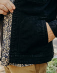 14oz Broken Twill Selvedge Denim Work Jacket - Indigo Overdyed Black