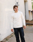 11oz Cotton Knit Crew Neck Sweater- White IHTL-1501-WHT