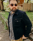 14oz Broken Twill Selvedge Denim Work Jacket - Indigo Overdyed Black