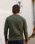 11oz Cotton Knit Crew Neck Sweater-Olive IHTL-1501-OLV