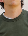 11oz Cotton Knit Crew Neck Sweater-Olive IHTL-1501-OLV
