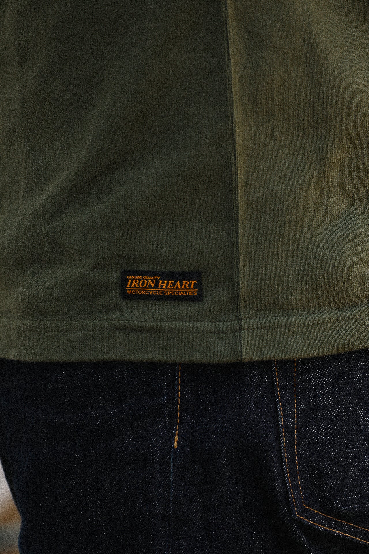 11oz Cotton Knit Crew Neck Sweater-Olive IHTL-1501-OLV