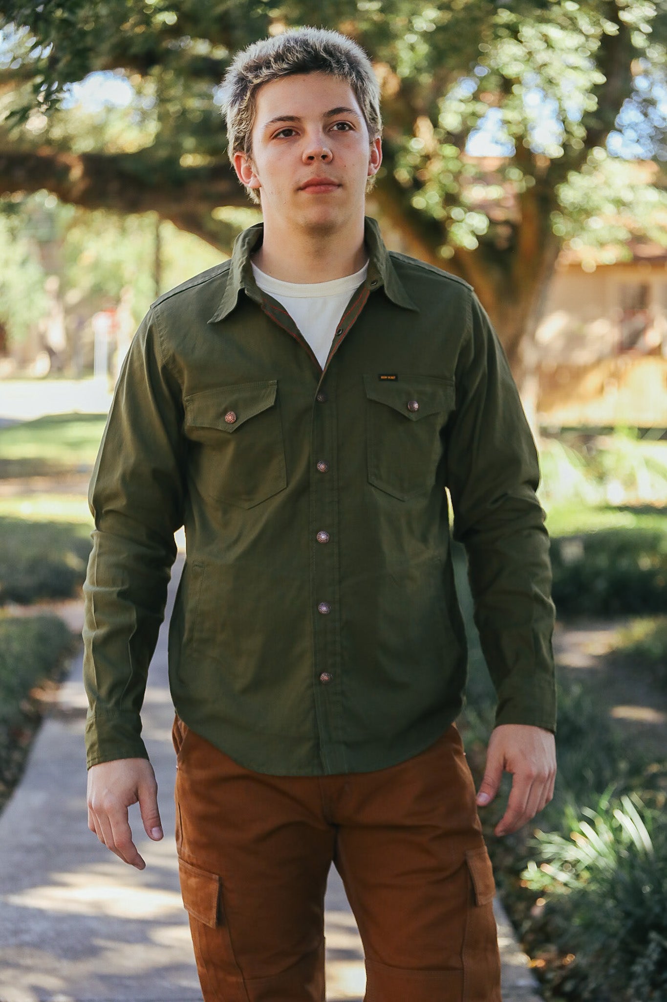 8oz Military Whipcord CPO Shirt - Olive IHSH-425-OLV – Iron Shop