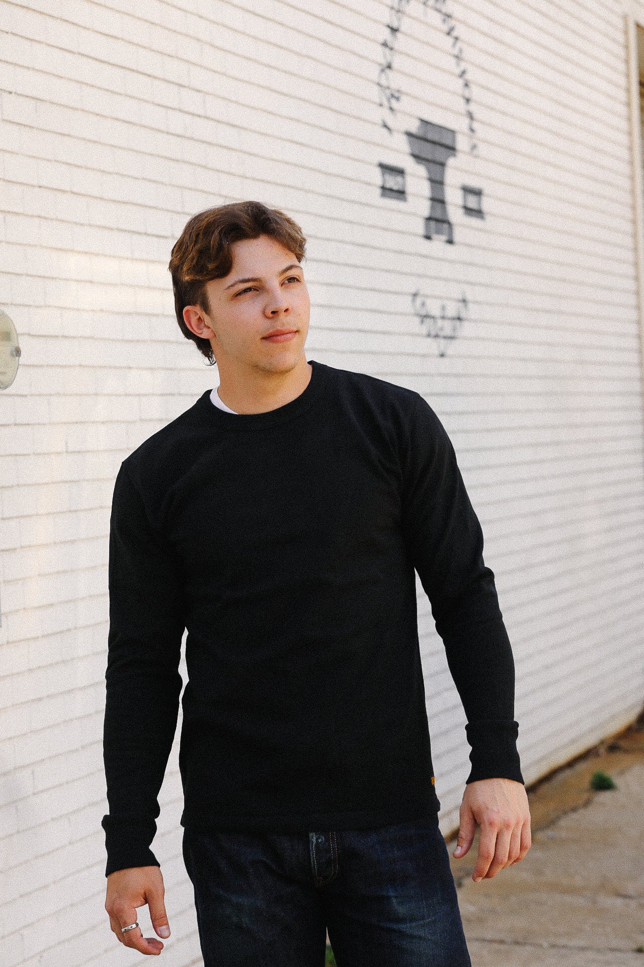 IHTL-1501-BLK Iron Heart 11oz Cotton Knit Crew Neck Sweater- Black