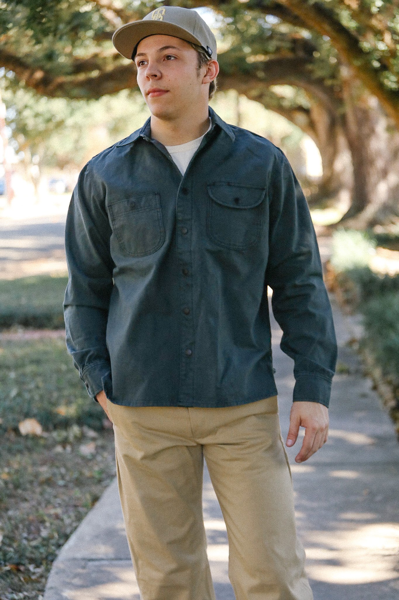 6(ROKU)◯PIN TUCK SHIRT◯バンドカラーシャツ◯2020ss Work Shirt Dyed Canvas-Ash – Iron Shop Provisions