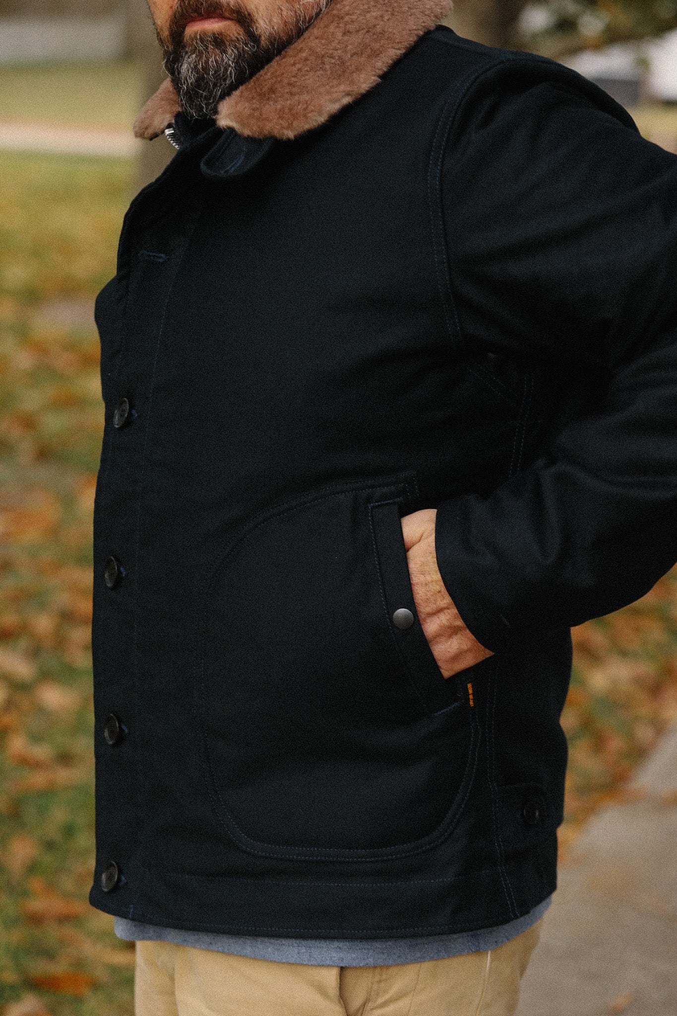 IHM-35-NAVY N1 Deck Jacket - Navy Whipcord – Iron Shop Provisions
