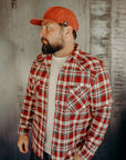 Ultra Heavy Flannel Crazy Check Western Shirt - Red