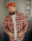 Ultra Heavy Flannel Crazy Check Western Shirt - Red