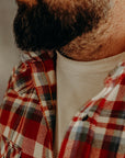 Ultra Heavy Flannel Crazy Check Western Shirt - Red