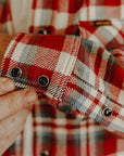 Ultra Heavy Flannel Crazy Check Western Shirt - Red