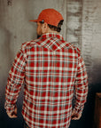 Ultra Heavy Flannel Crazy Check Western Shirt - Red