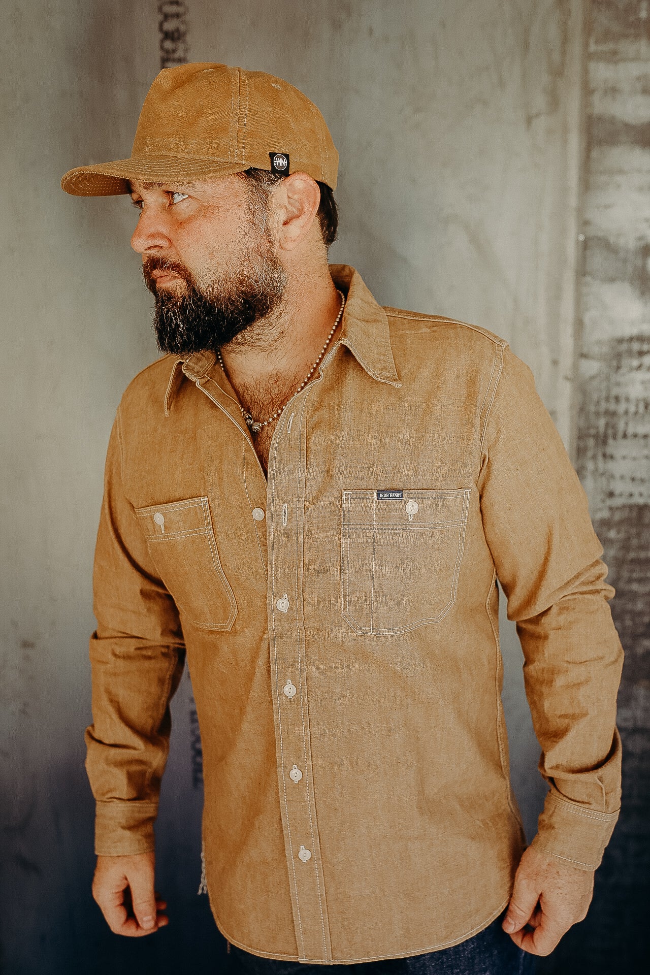 10oz Organic Chambray Work Shirt - Mocha IHSH-363-MOC