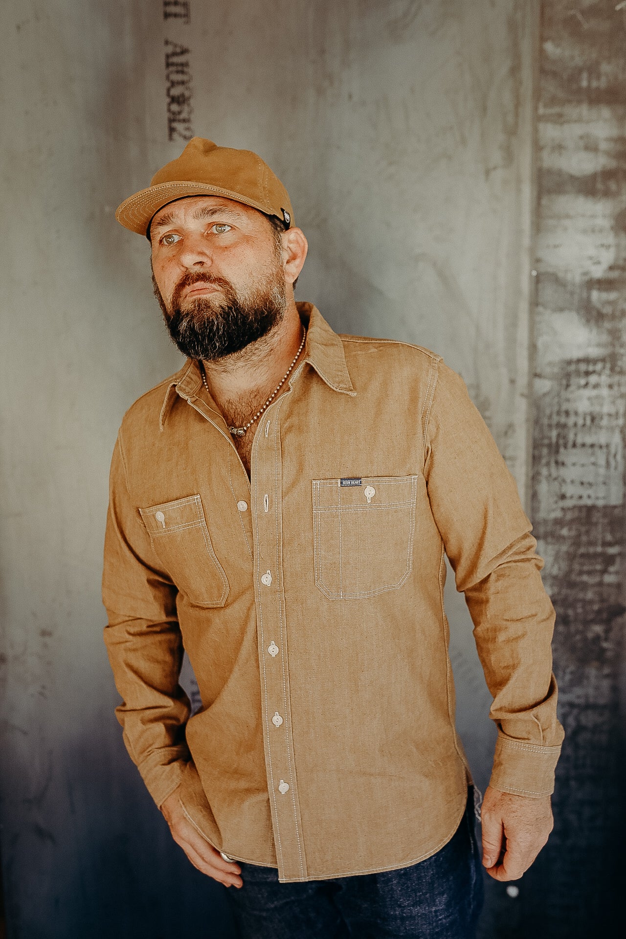 10oz Organic Chambray Work Shirt - Mocha IHSH-363-MOC