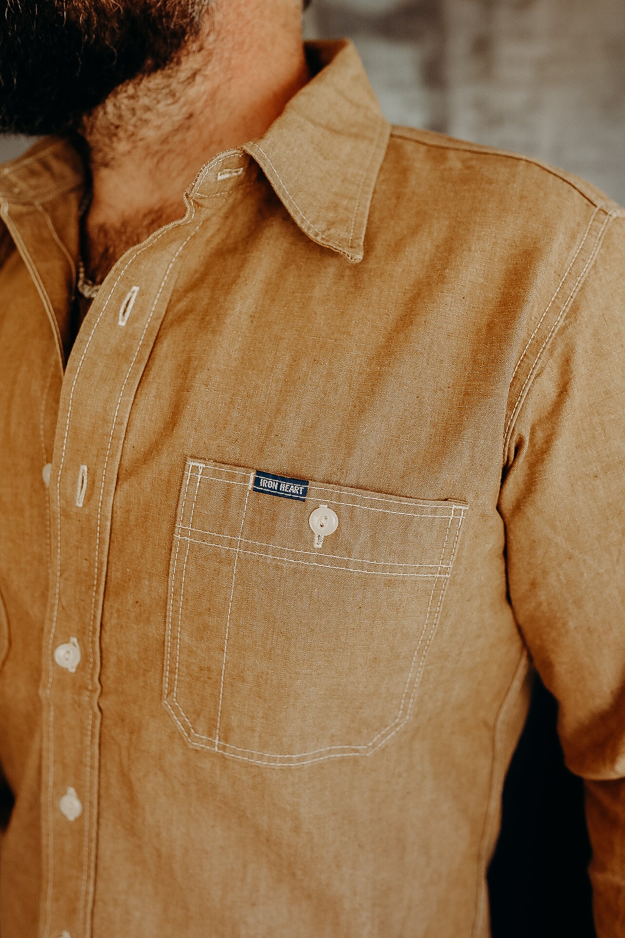 10oz Organic Chambray Work Shirt - Mocha IHSH-363-MOC