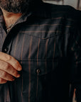 Manolito Shirt- Cotton Stripe, Black / Brown