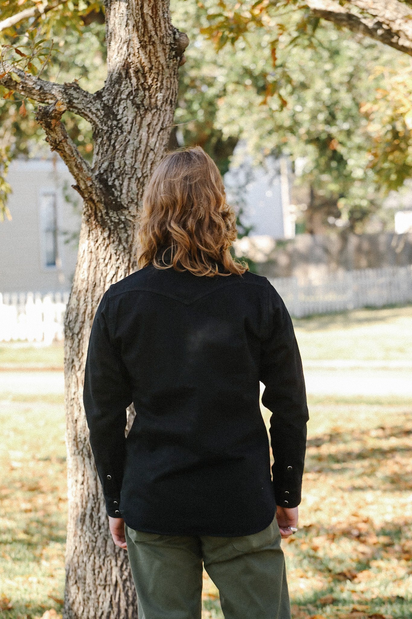 IHSH-218-BLK 12oz Selvedge Denim Western Shirt 