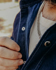 10oz Selvedge Denim Western Shirt - Indigo Overdyed Blue
