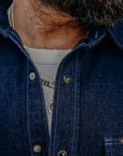 10oz Selvedge Denim Western Shirt - Indigo Overdyed Blue