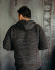 Nova Hoody- charcoal alpaca indigo cotton