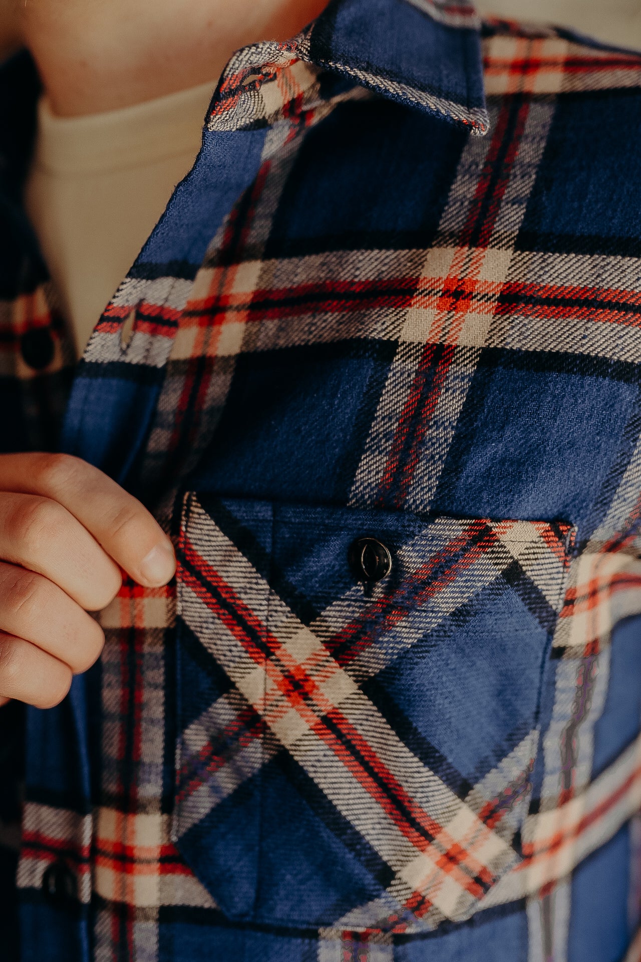 Flannel Work Shirt- Navy Slub