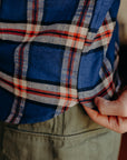 Flannel Work Shirt- Navy Slub