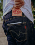 14oz 555 Broken Twill Selvedge Denim Super Slim Cut Jeans - Indigo