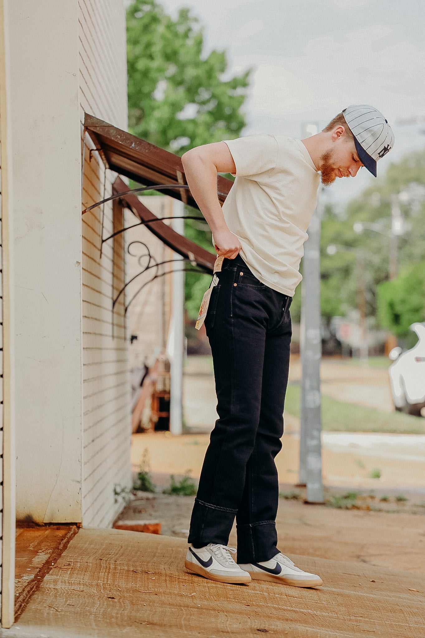 21oz Selvedge Denim Slim Straight Cut Jeans - Indigo Overdyed Black IH-666S-21od
