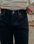 21oz Selvedge Denim Slim Straight Cut Jeans - Indigo Overdyed Black IH-666S-21od