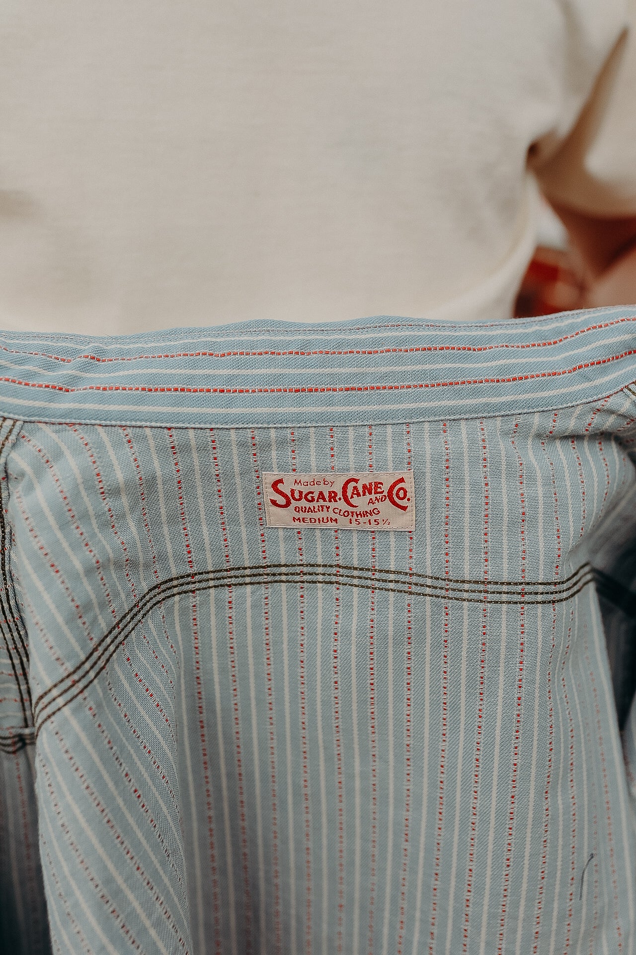 Long Sleeve Work Shirt- Dobby Stripe Blue (SC29146)