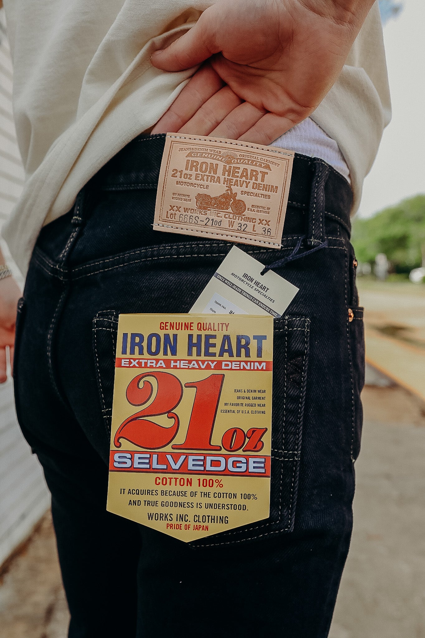 21oz Selvedge Denim Slim Straight Cut Jeans - Indigo Overdyed Black IH-666S-21od
