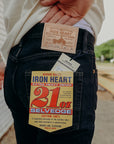 21oz Selvedge Denim Slim Straight Cut Jeans - Indigo Overdyed Black IH-666S-21od