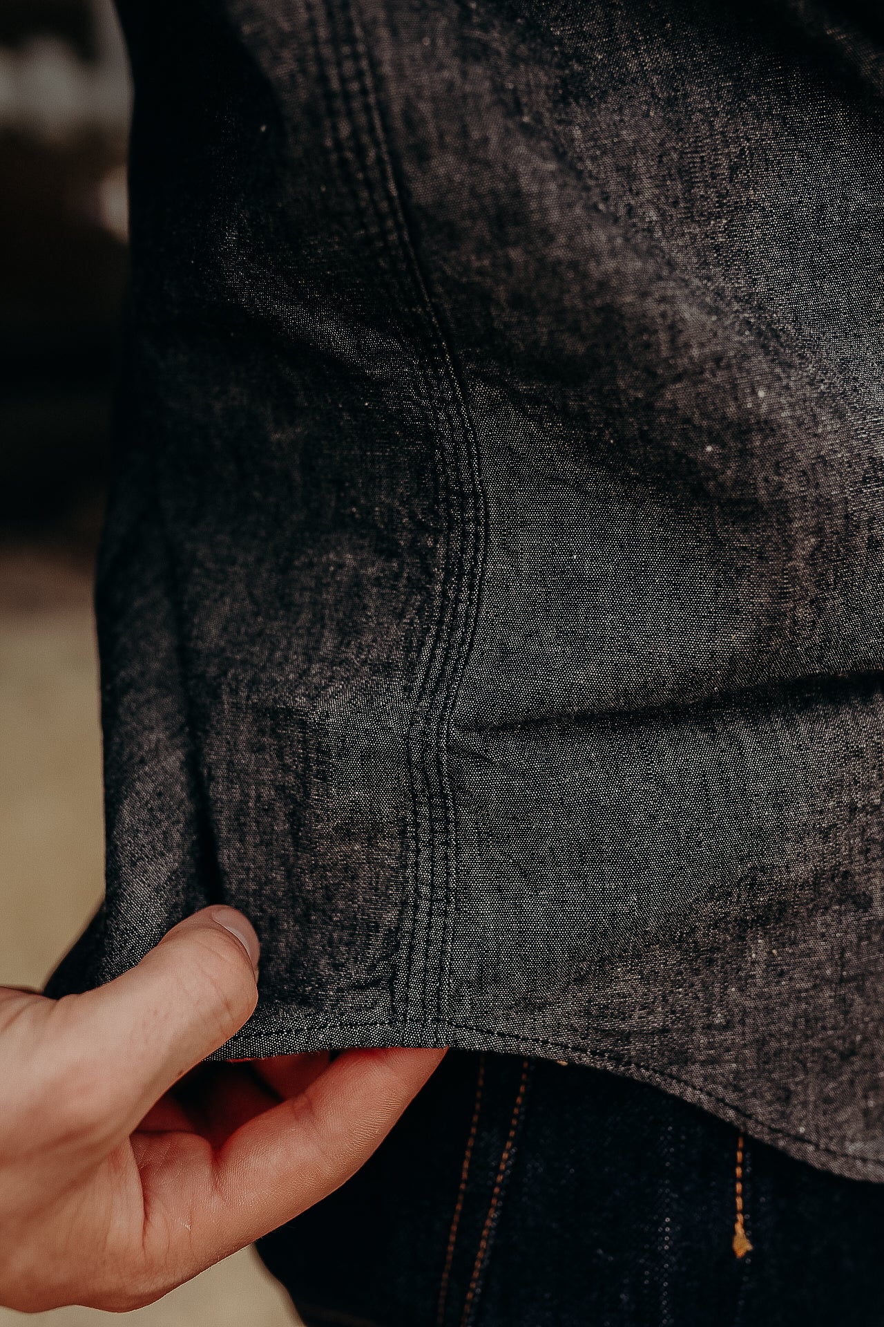 Long Sleeve Work Shirt- Black Chambray (SC29159)