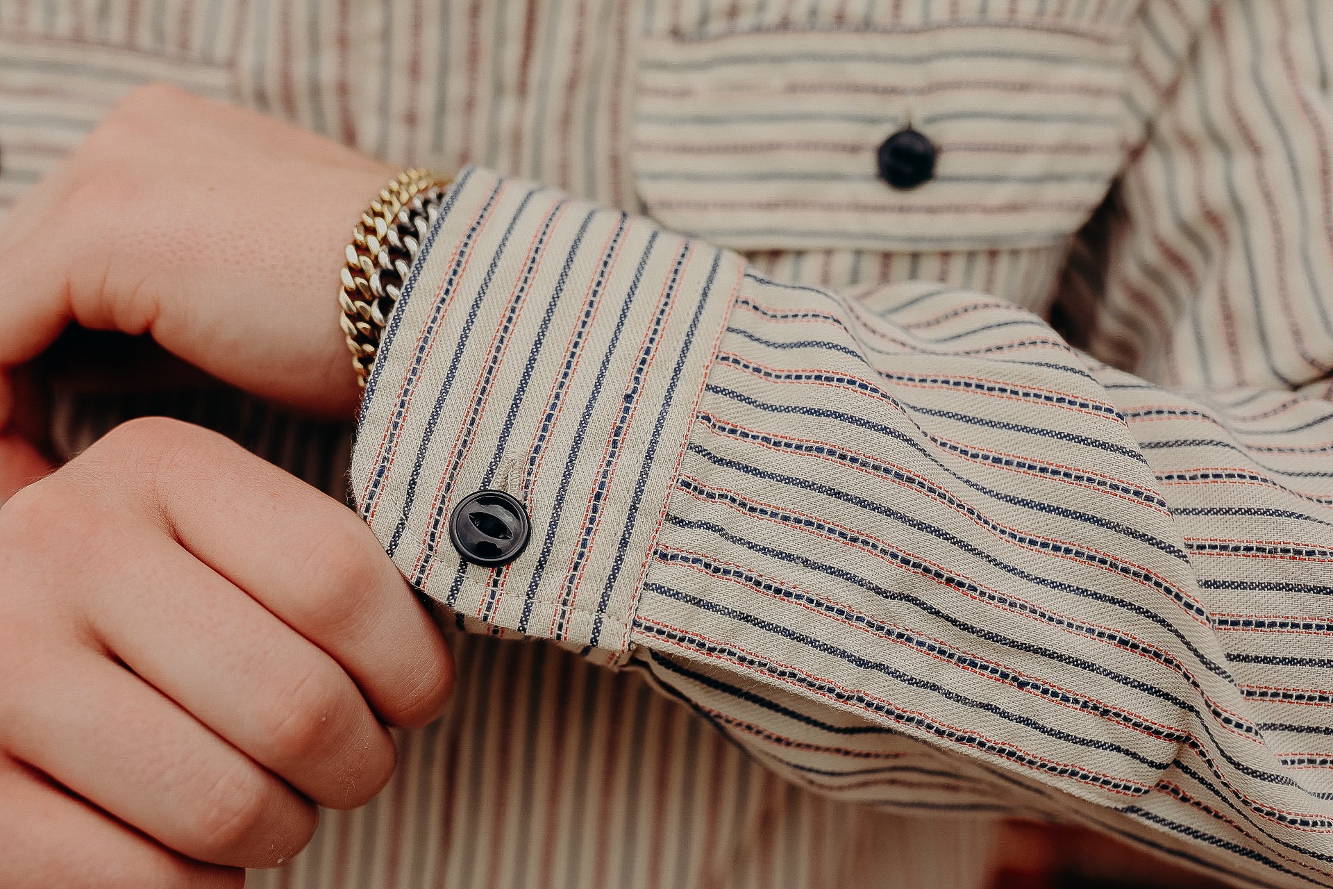 Long Sleeve Work Shirt- Dobby Stripe White (SC29146) – Iron